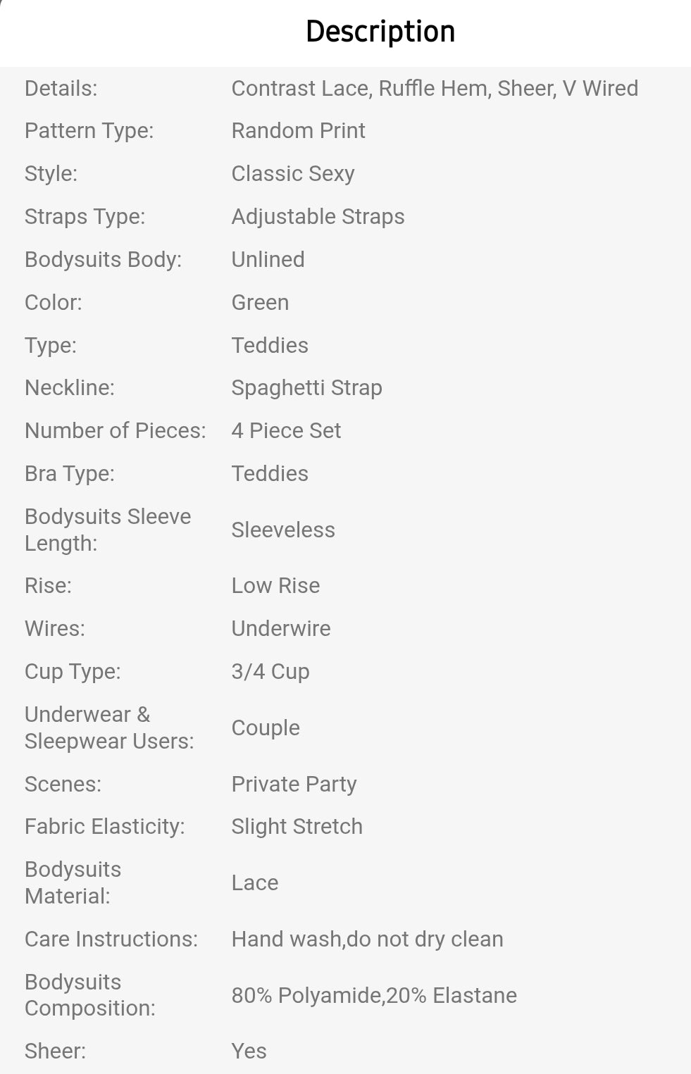 4pcs Set Lace Patchwork Sexy Full Coverage Bra And Panties Set. (Pre-order 2-3weeks)