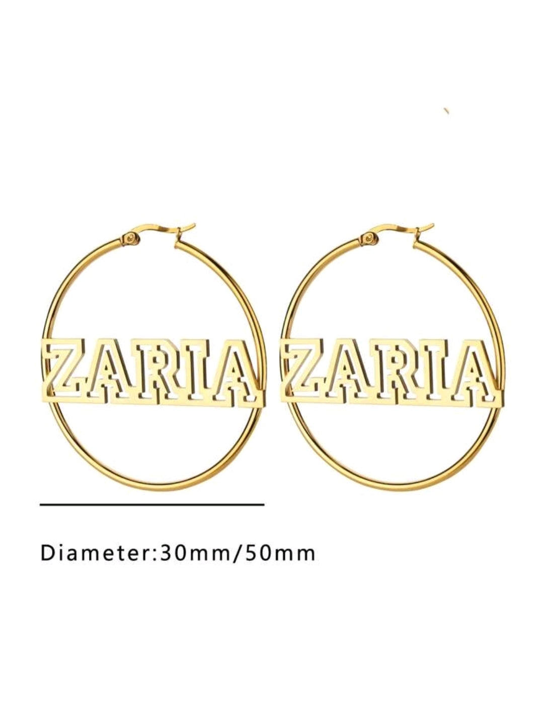 Custom Hollow, Name Hoop Earrings For Women,Girls Personalized 30-70mm Diameter Stainless Steel Earrings Minimalist Customized Earrings(MJ136)