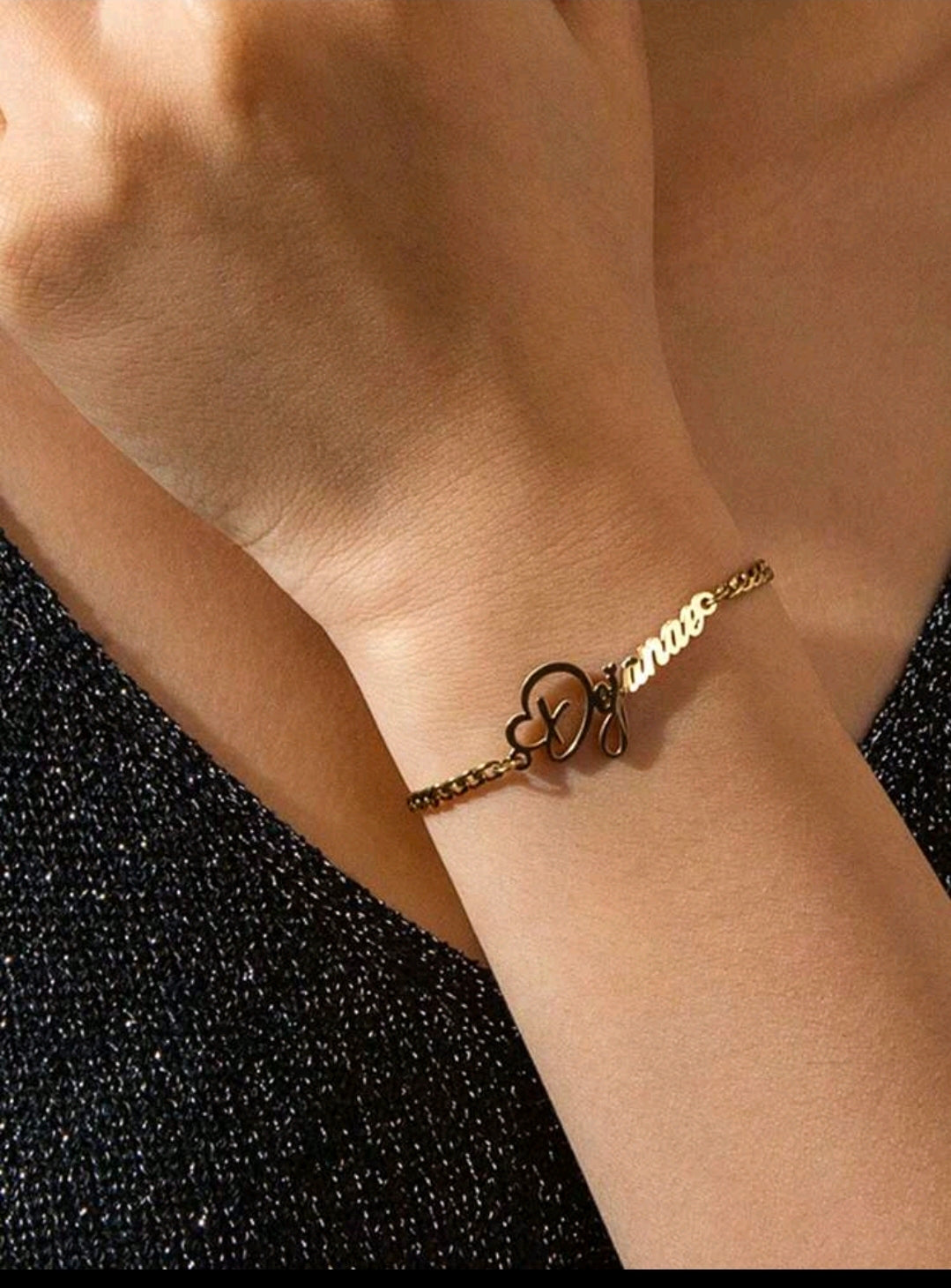 Personalized Name, Stainless Steel,Necklace Bracelet and stopper back earrings set