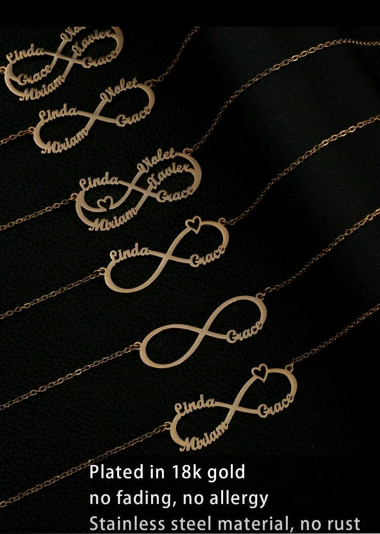 Infinity Name Necklaces.Add up to 6 names [MJ070]10 letter max per name