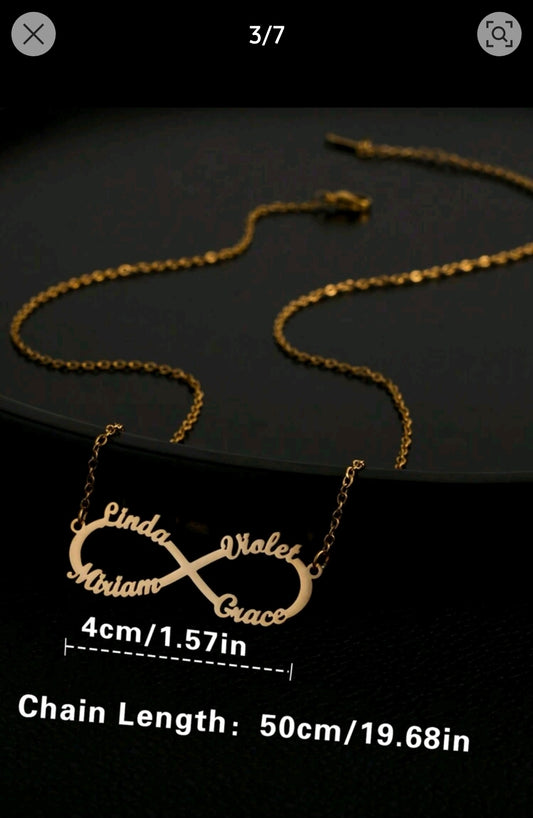 Infinity Name Necklaces.Add up to 6 names [MJ070]10 letter max per name