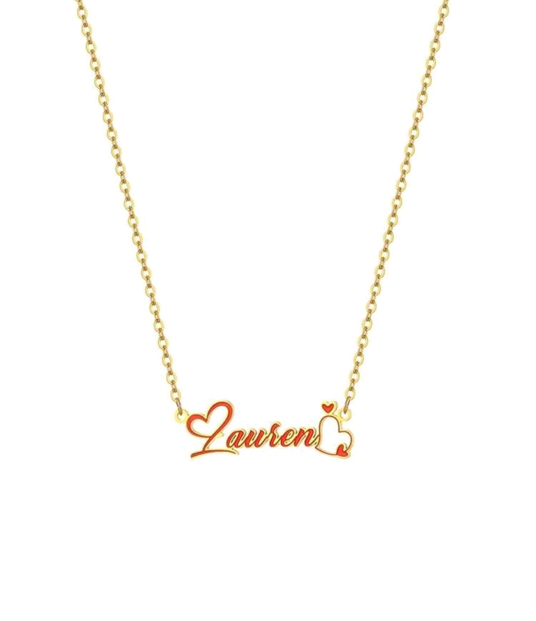 Color Filled Enamel Oil Drip Custom name Stainless Steel Necklace.[MJ142]