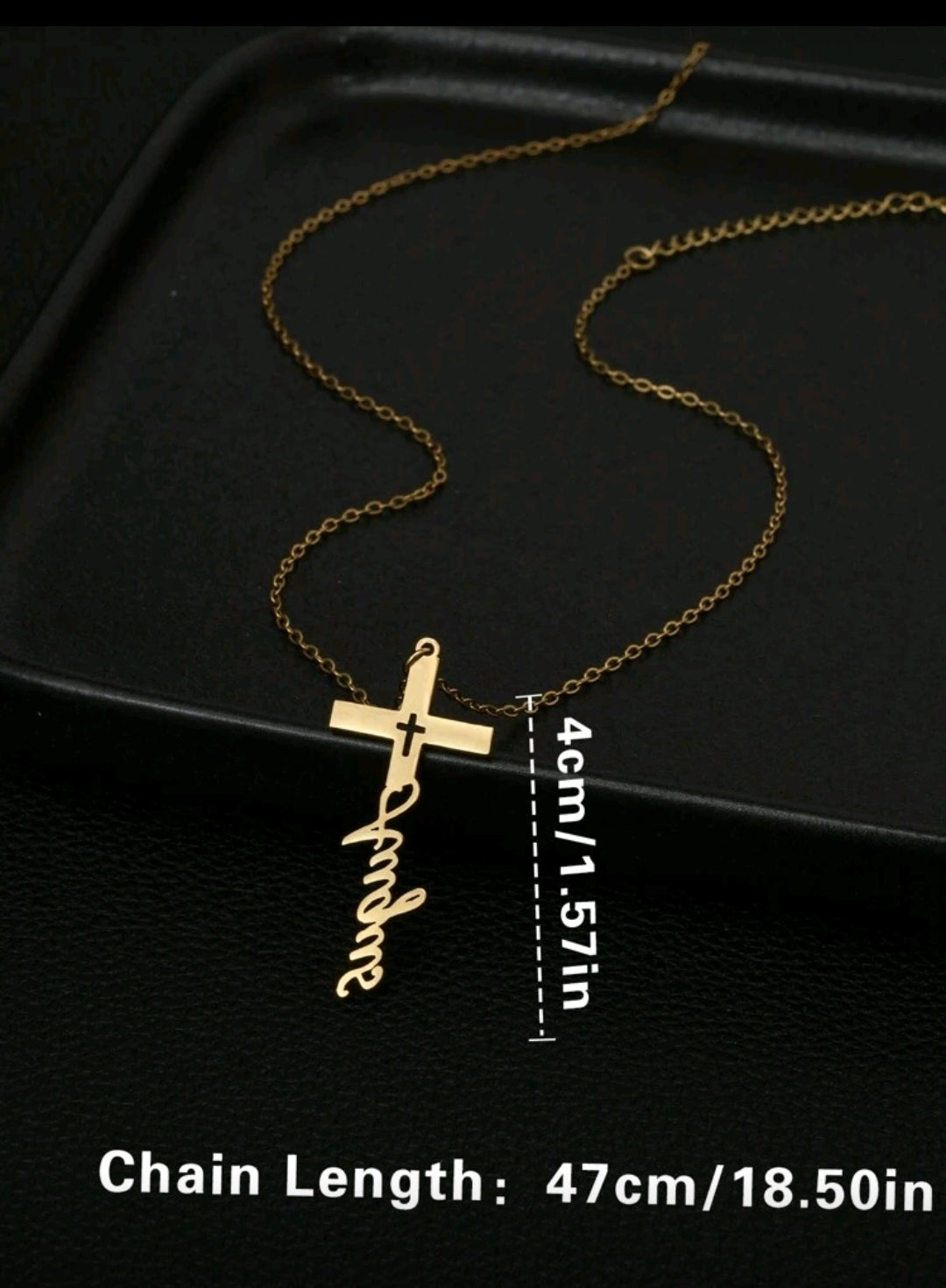 Cross Name Necklaces,Stainless Steel Customized Pendant Necklace MJ146