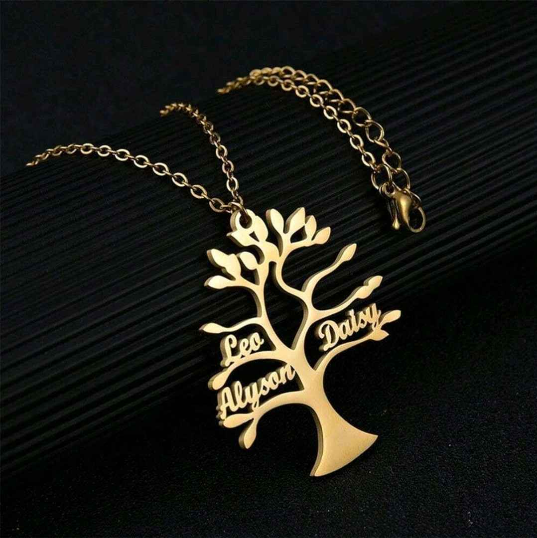 Family Tree Name Necklaces.Add up to 6 names [MJ147](Very limited time offer-ends 10-10-25)
