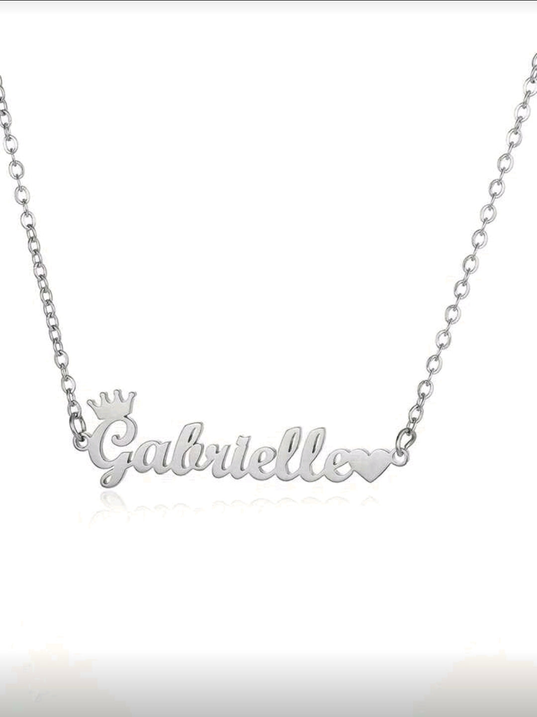 Heart ,crown Name Necklaces,Stainless Steel Customized Pendant Necklace MJ148