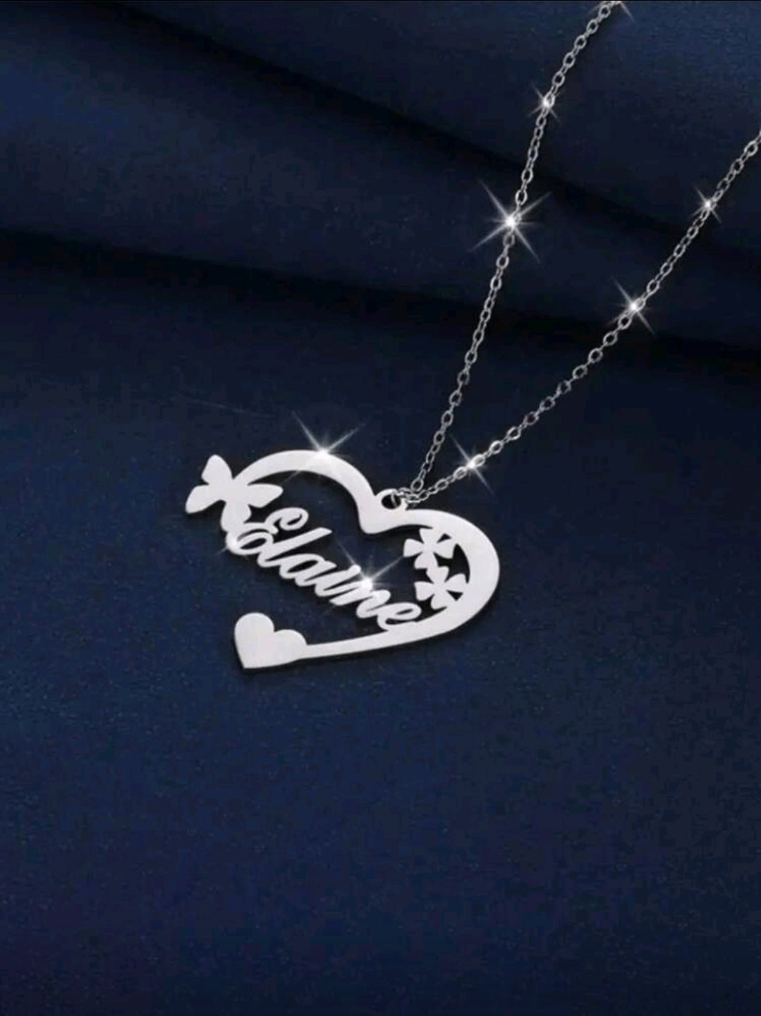 Heart,butterfly,Name Necklaces,Stainless Steel Customized Pendant Necklace MJ149