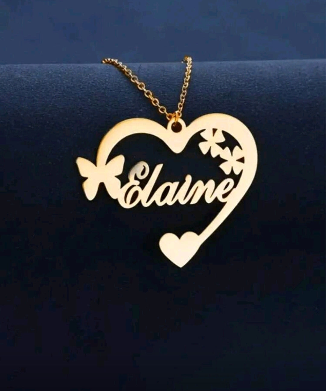 Heart,butterfly,Name Necklaces,Stainless Steel Customized Pendant Necklace MJ149