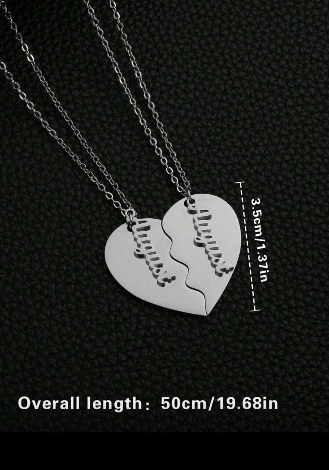 1 pair(2 necklaces)Couples Name Necklaces,Stainless Steel Customized Pendant Necklace MJ151