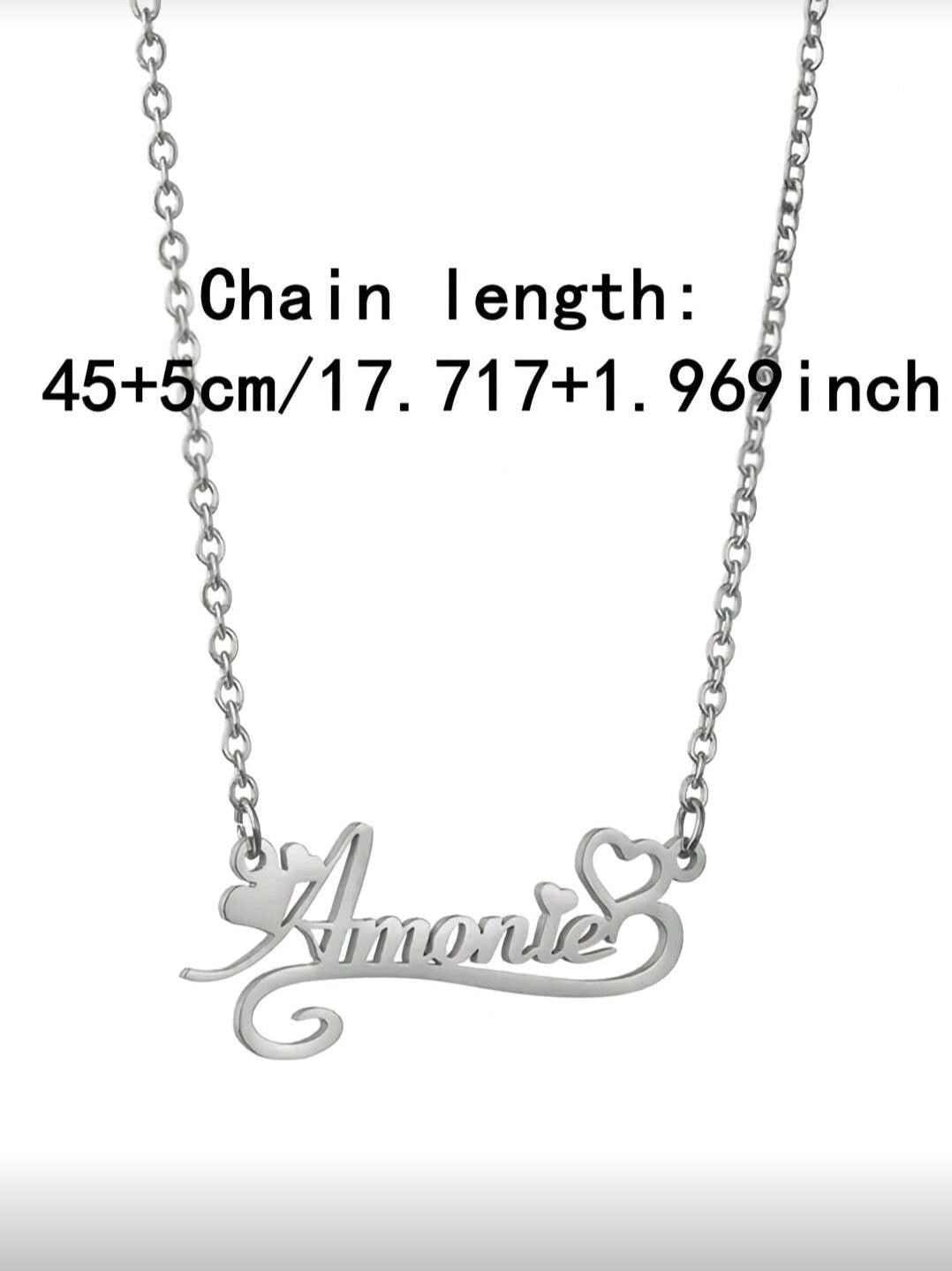 Stainless Steel, Triple Hearts ,Name Necklace.[MJ054]