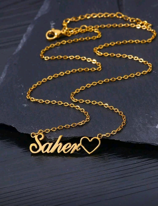 Heart Name  Pendant Necklace, Stainless steel. MJ160