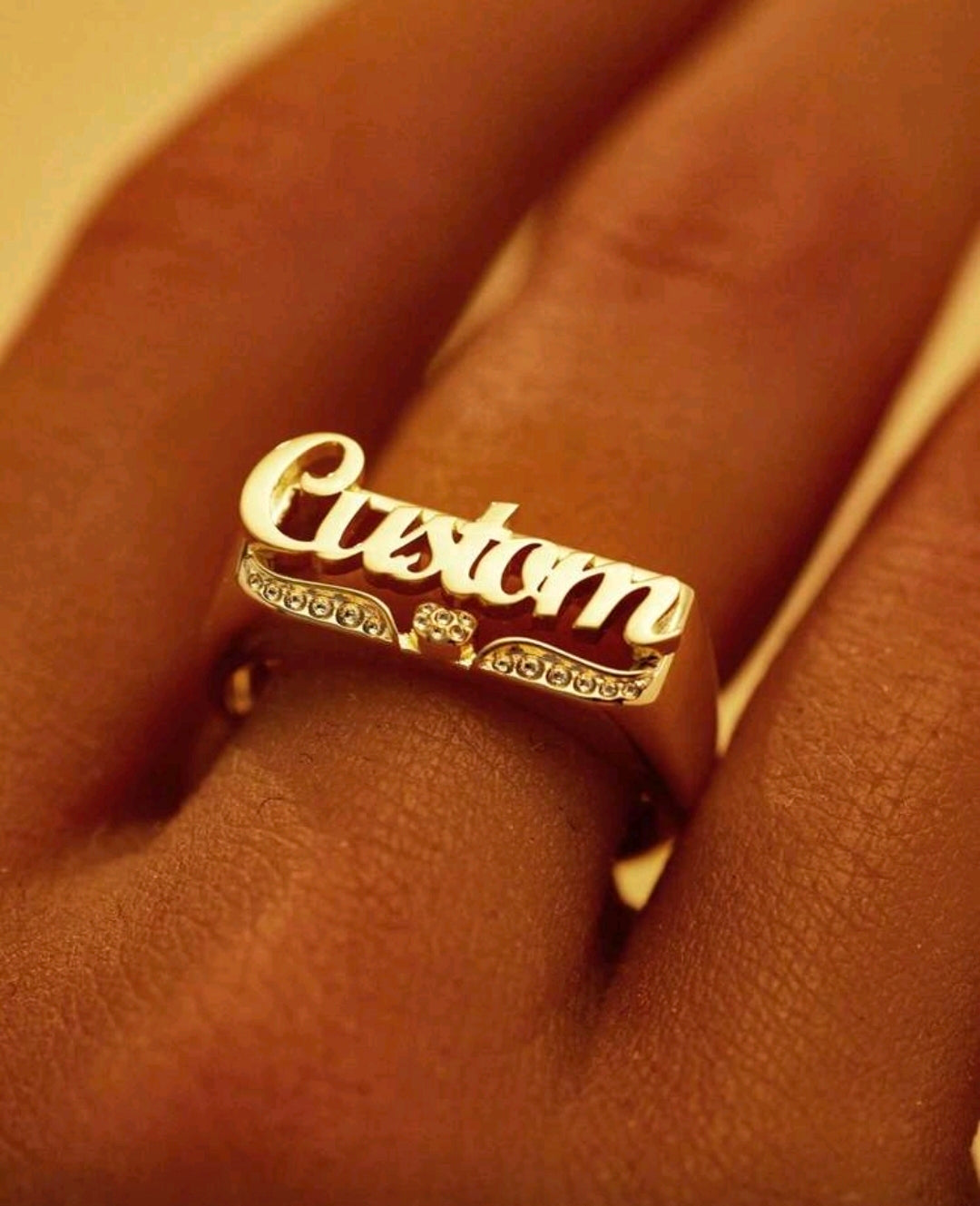 Customized Stainless Steel Name Rings MJ169