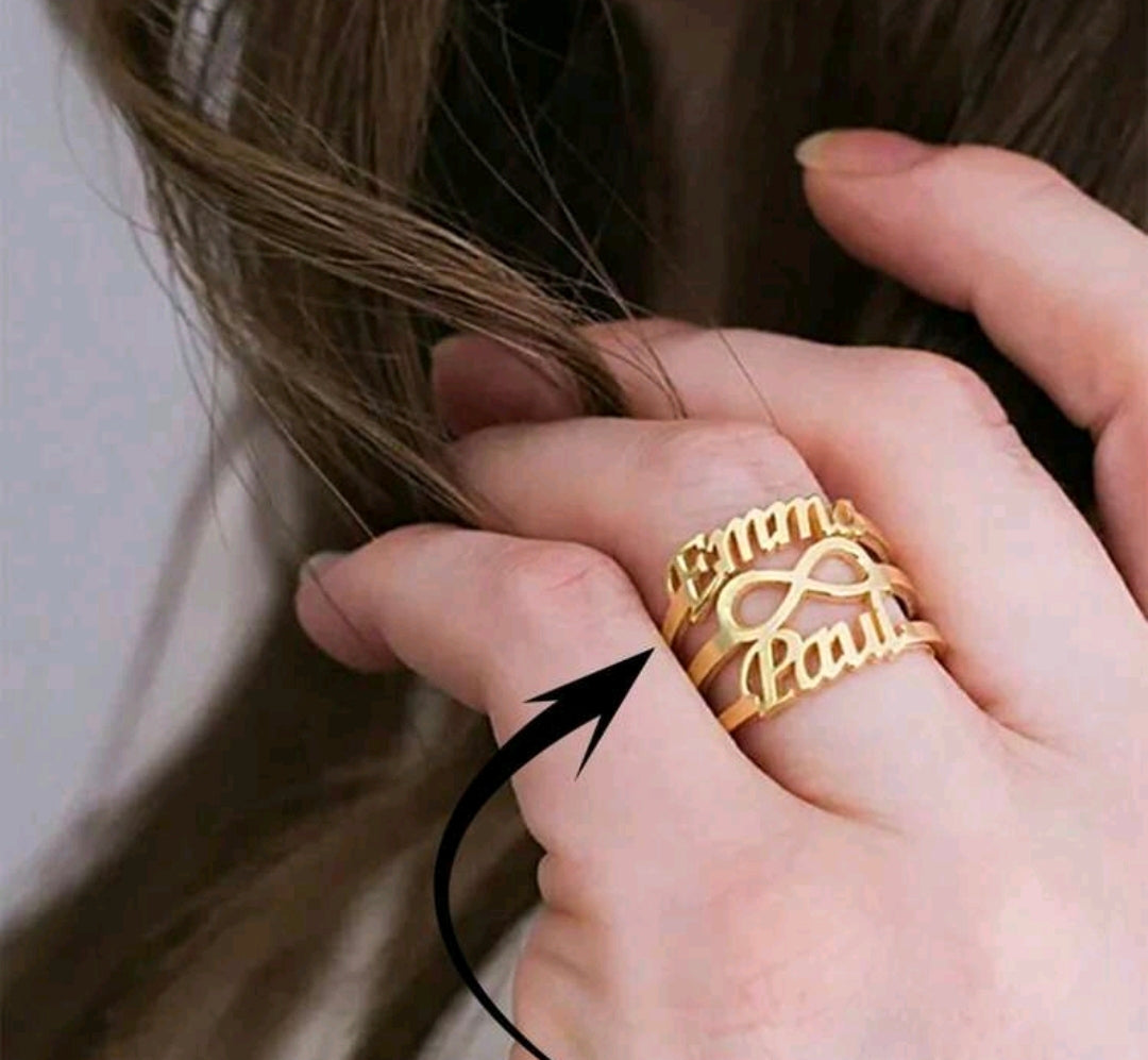 Double Name ,Stainless steel adjustable ring MJ167