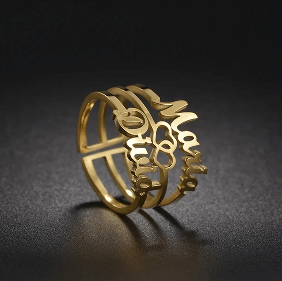Double Name ,Stainless steel adjustable ring MJ167