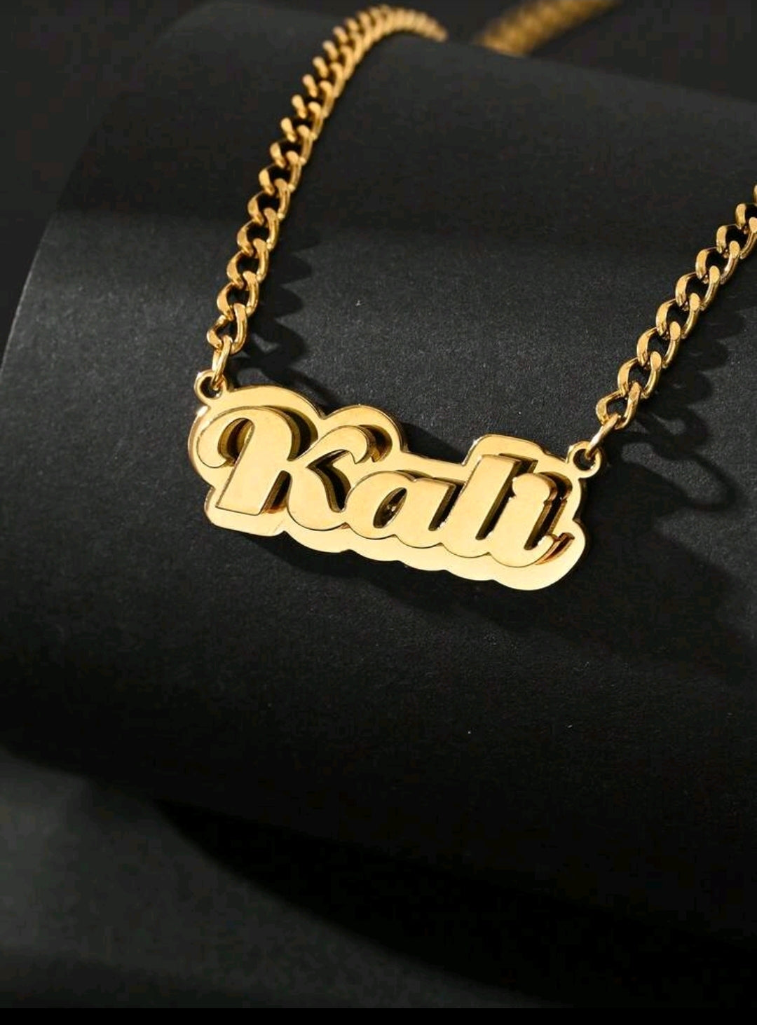 18k Gold-Plated Stainless, Nameplate Necklaces.
