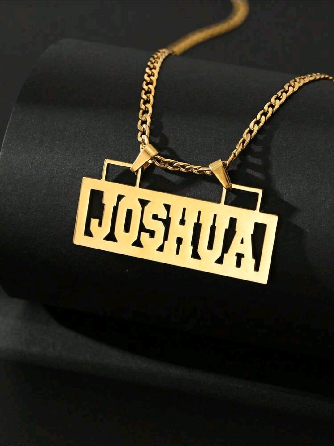 18k Gold-Plated Stainless, Nameplate Necklaces.