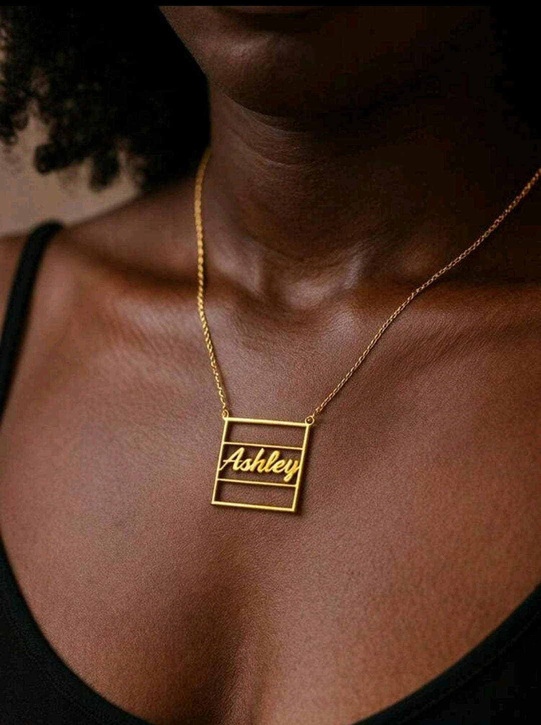 Geometric name necklaces
