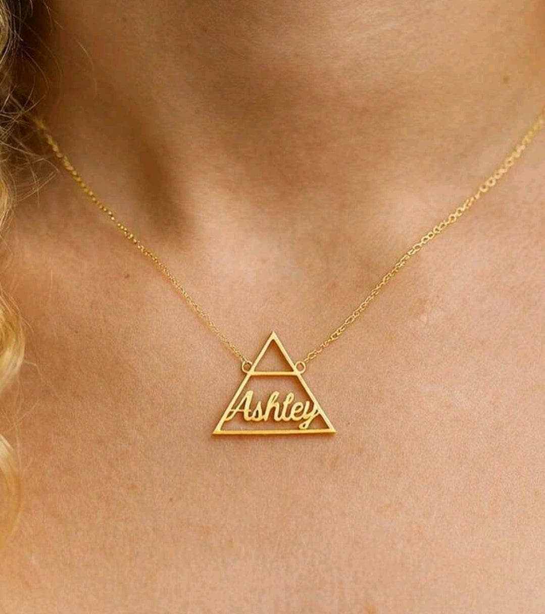 Geometric name necklaces