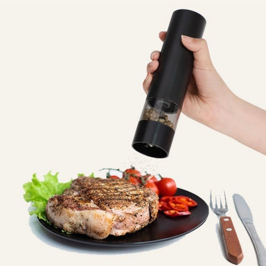 Electric Salt & Pepper Grinder Set, USB-C Fast Charging, 360° Adjustable Coarseness, LED Light & Stand Base