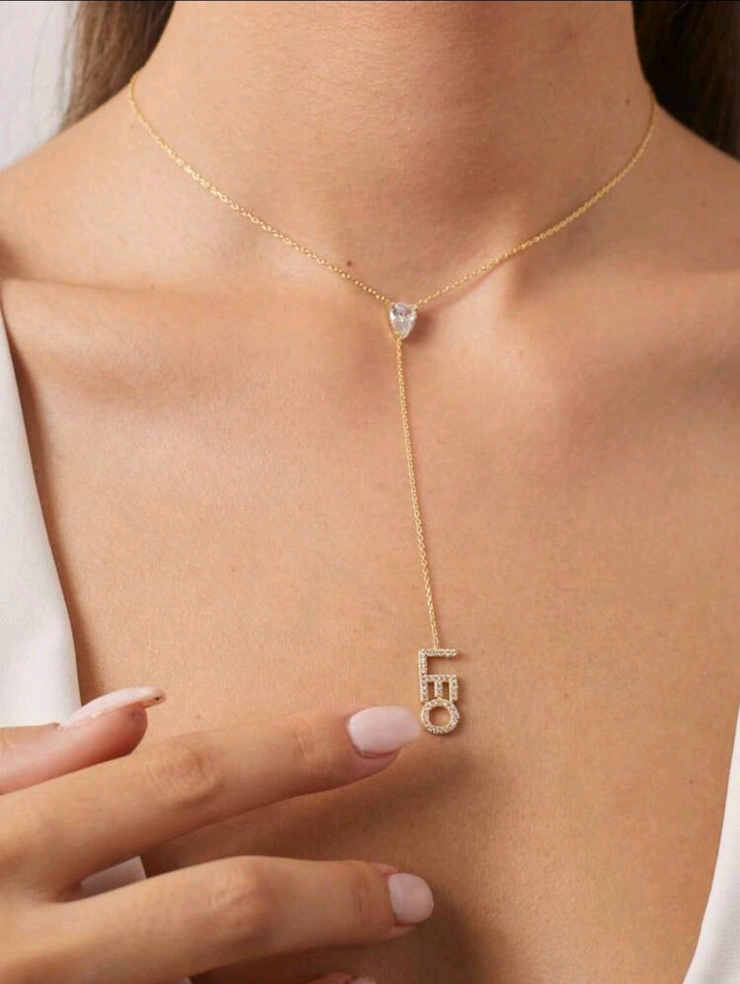 18k gold plated Stainless steel. Dainty Pave Name Lariat Necklace: Vertical Necklace, Y-Shaped Chain, Zirconia Lettering, Personalized Custom Jewelry Necklace.