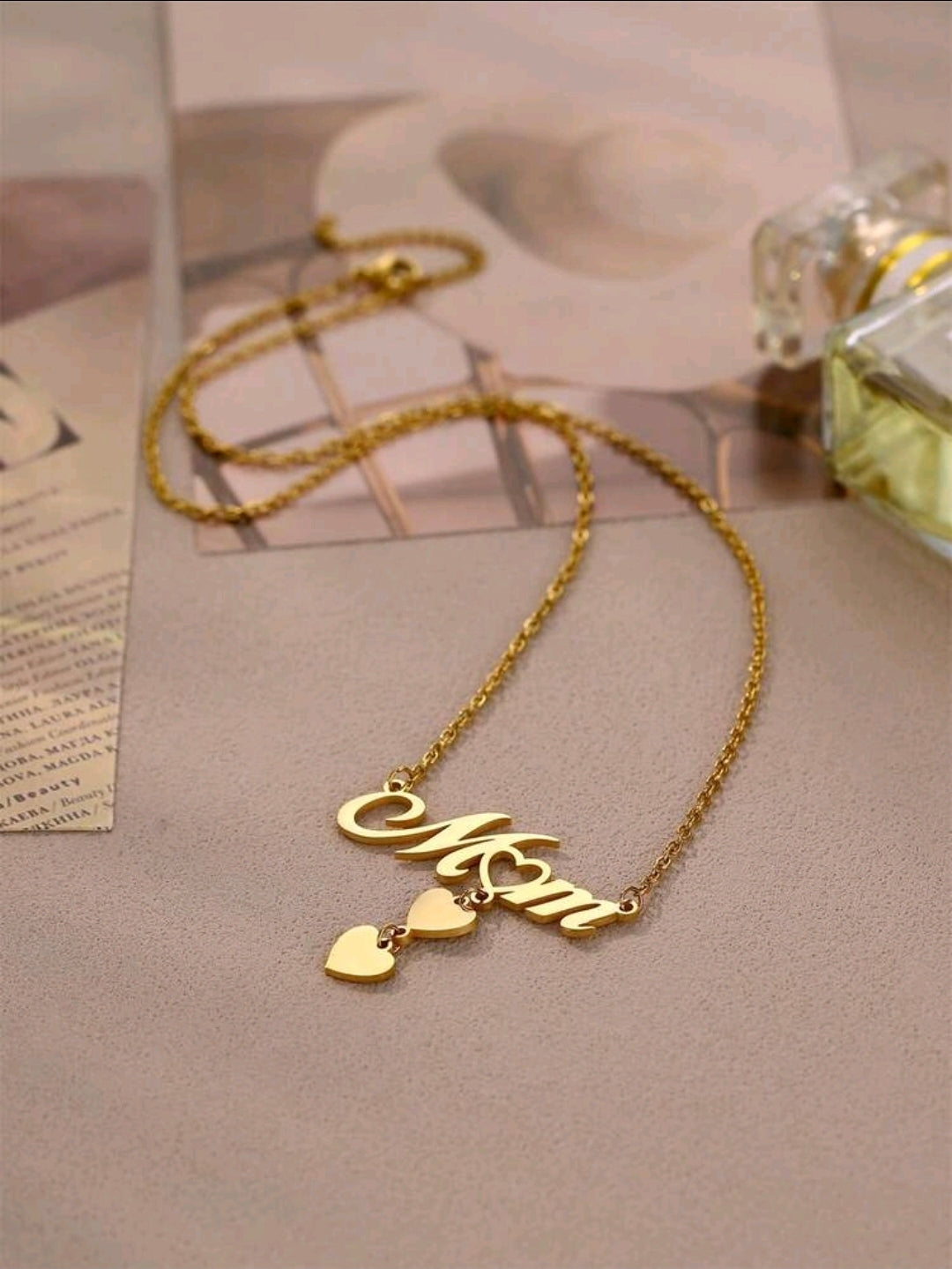 Heart/Feet Shaped charm Pendant Necklace. Stainless steel.