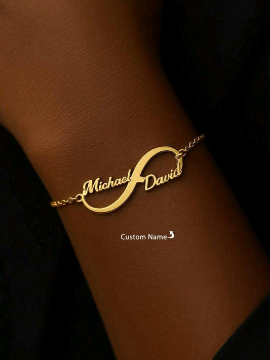 18k Gold-Plated ,Stainless Steel infinity,Couples bracelet.