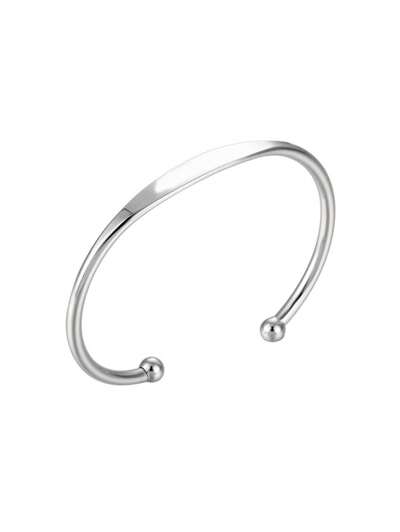 Stainless Steel, Letter Engraved Bracelet, Laser Engraving, C-Shaped Open Bangle Bracelet (MJ114)