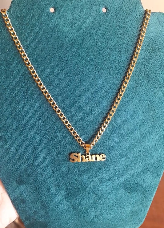 Personalized, Unisex,stainless steel,pendant style, name chain.(MJ096).